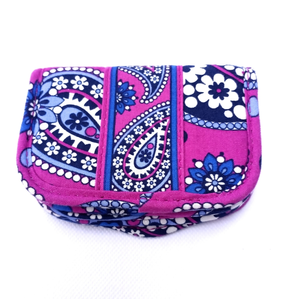 Vera bradley pink purple paisley card holder